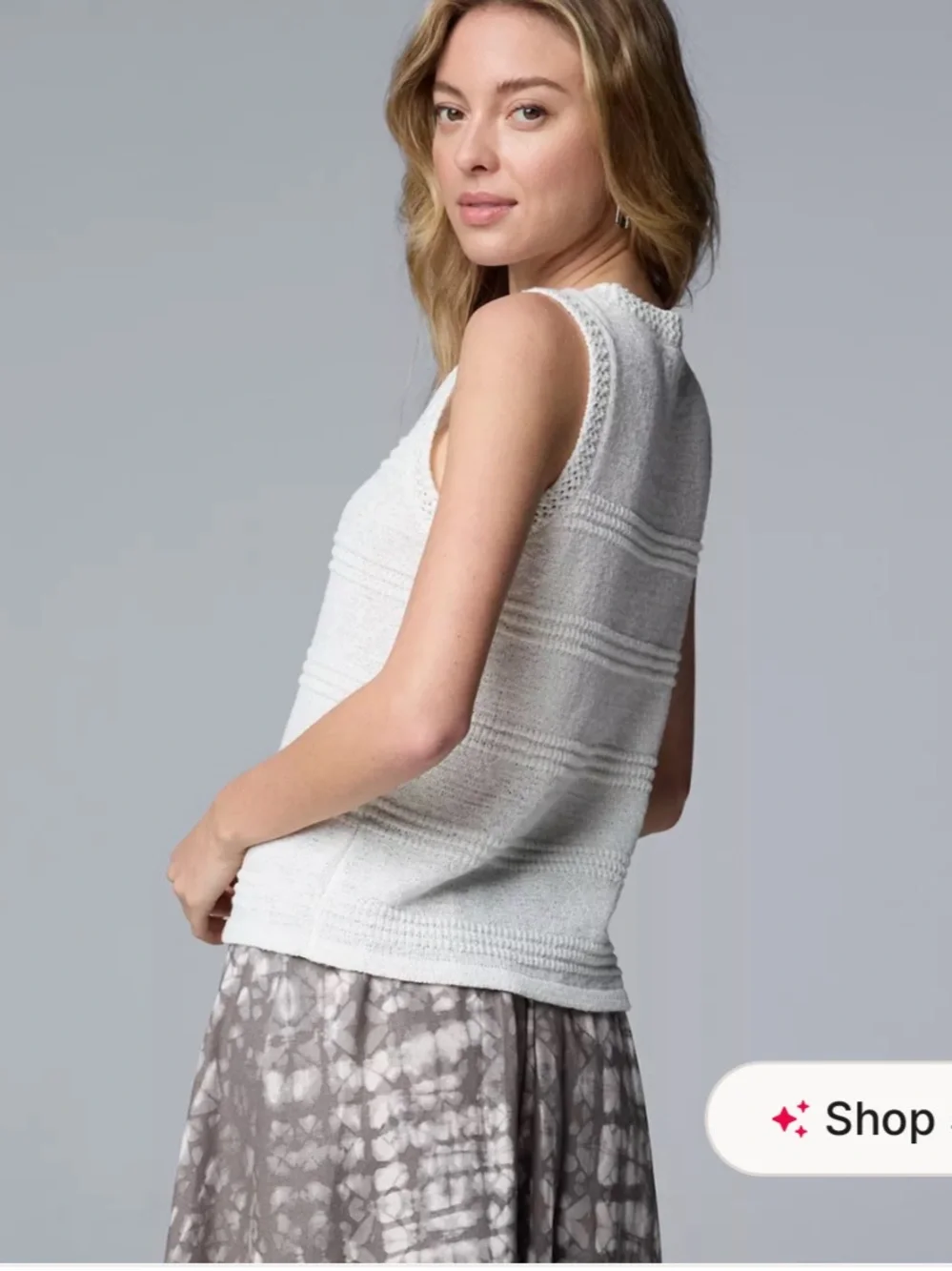 Simply Vera Women's Vera Wang Sweater Tank Top Vest Taupe Brown NWOT